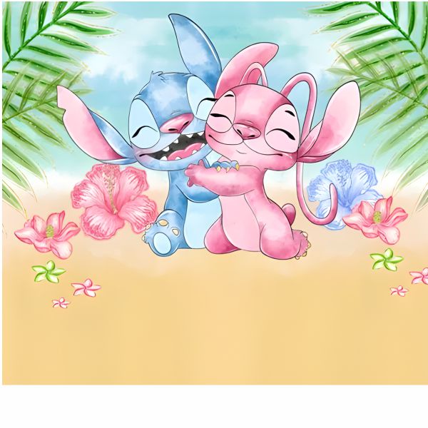 Painel 2,5x3m Stitch e Angel 